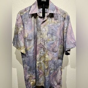 Vintage i.Miller Multicoloured Abstract Pattern Short Sleeve Button Up Shirt